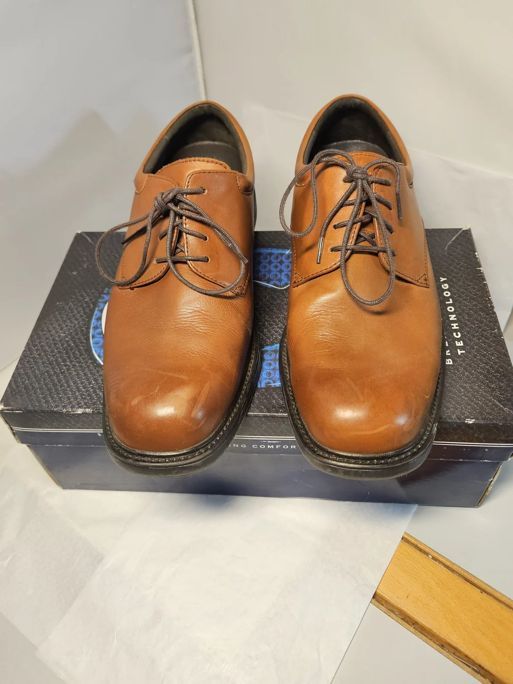 Men's Nunn Bush Maury Brown Leather Lace-Up Dress Shoes